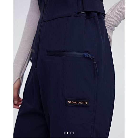 NEW Neiwai Active Flare Bib Snow Pants in Midnight Navy Blue - Picture 4 of 13